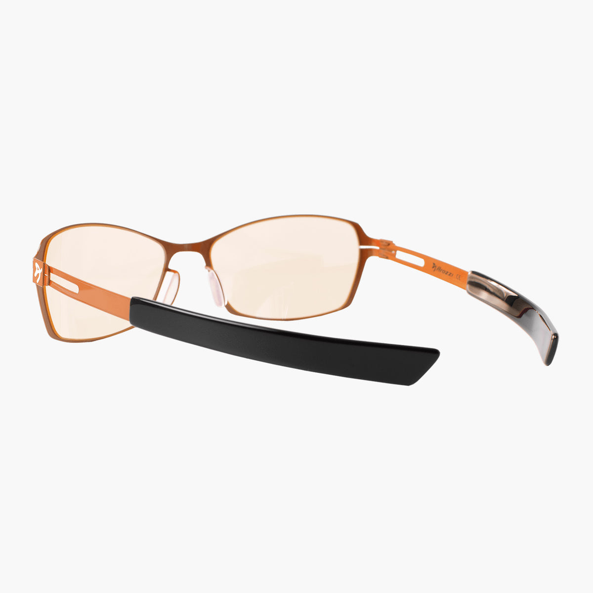 Arozzi Europe Visione VX-500: brown blue light glasses, black frame, for digital eye fatigue.